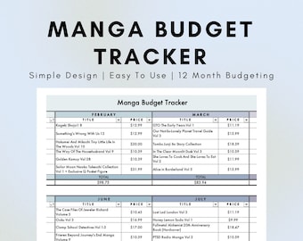Rastreador de presupuesto de Manga en Excel, hoja de cálculo de presupuesto de libros mensual, rastreador de gastos anuales (Colorway: Beach House)