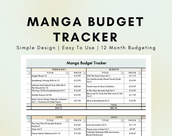 Seguimiento de presupuesto de Manga de Google Sheets, hoja de cálculo de presupuesto de libros mensual, seguimiento de gastos anuales (Colorway: Meadow)