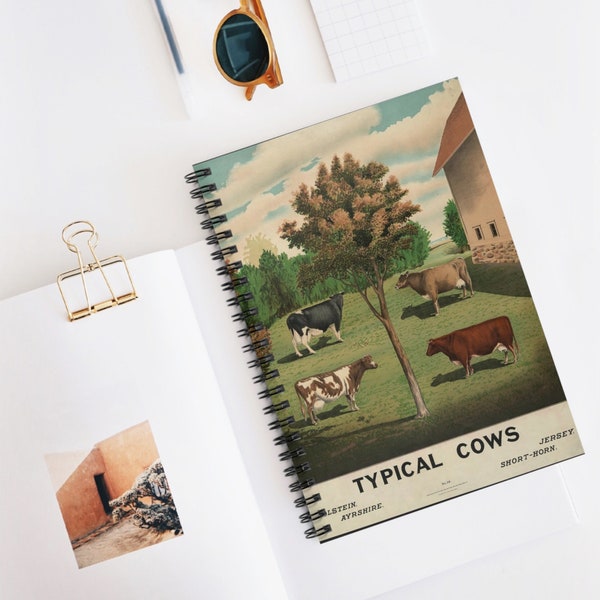 Cow Notebook Vintage Typical Cows Notebook Vintage Notebook Spiral Journal Notebook Cow Diary Back to School Book
