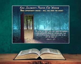 Bible Study Teaching Poster King Solomon Wisdom.  Easter/Sunday School gift for kids & young adults Printable Digital Download. God Is Good.