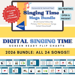 Pakiet pieśni ze Starego Testamentu ALL 24 z 2026 r. | Cyfrowa prezentacja na flipcharcie „Czas śpiewania” | Pokaz slajdów Keynote w programie PowerPoint Google Slides