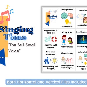LDS Singing Time | The Still Small Voice | Primary Music | Singing Time Flip Chart for Primary Come Follow Me | Instant Download