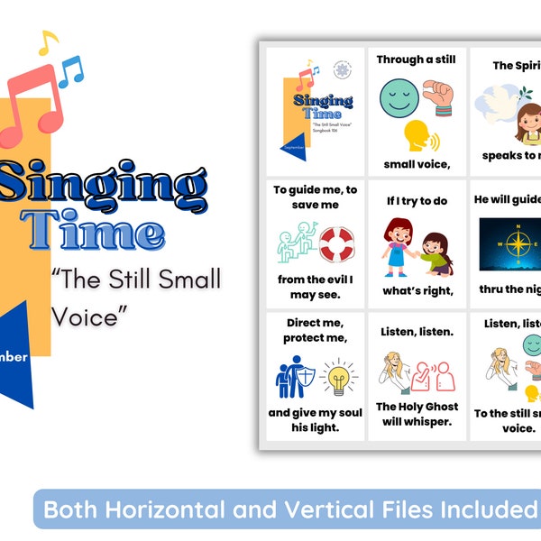 Sep 2024 LDS Singing Time | The Still Small Voice | Primary Music | Singing Time Flip Chart for Primary Come Follow Me | Instant Download