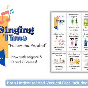 Jan 2025 LDS Singing Time | Follow the Prophet | Primary Music | Singing Time Flip Chart for Primary Come Follow Me | Instant Download