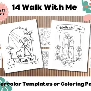 Walk with Me Moses 6-34 Line Art: LDS Coloring Pages Watercolor Templates (Digital Download) image 1