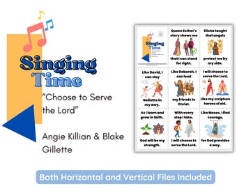 LDS Singing Time Flip Chart | Choose to Serve the Lord Gillette & Killian | Old Testment Song