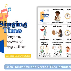 Anytime Anywhere Extended Version Angie Killian | LDS Primary Singing Time Flip Chart (Digital Download)