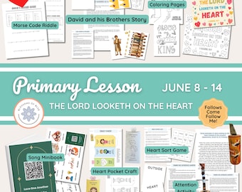 June 8-14 | Primary Lesson Helps | Come Follow Me Old Testament 2026 | The Lord Looketh on the Heart Lesson | Fhe | Easy Prep
