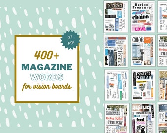 Vision Board Magazine Words: 400+ Goal Setting Cutouts (Digital Download)