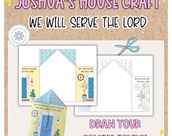 Joshua House Craft | But as for me and my House We will serve | Bible Crafts | Solomon | Sunday School | Christian Printable | Old Testament