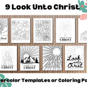 キリストに目を向ける線画 | LDS 青少年テーマ活動 | 若い女性または男性 | 水彩画テンプレート | キリストに目を向ける塗り絵 | 簡単