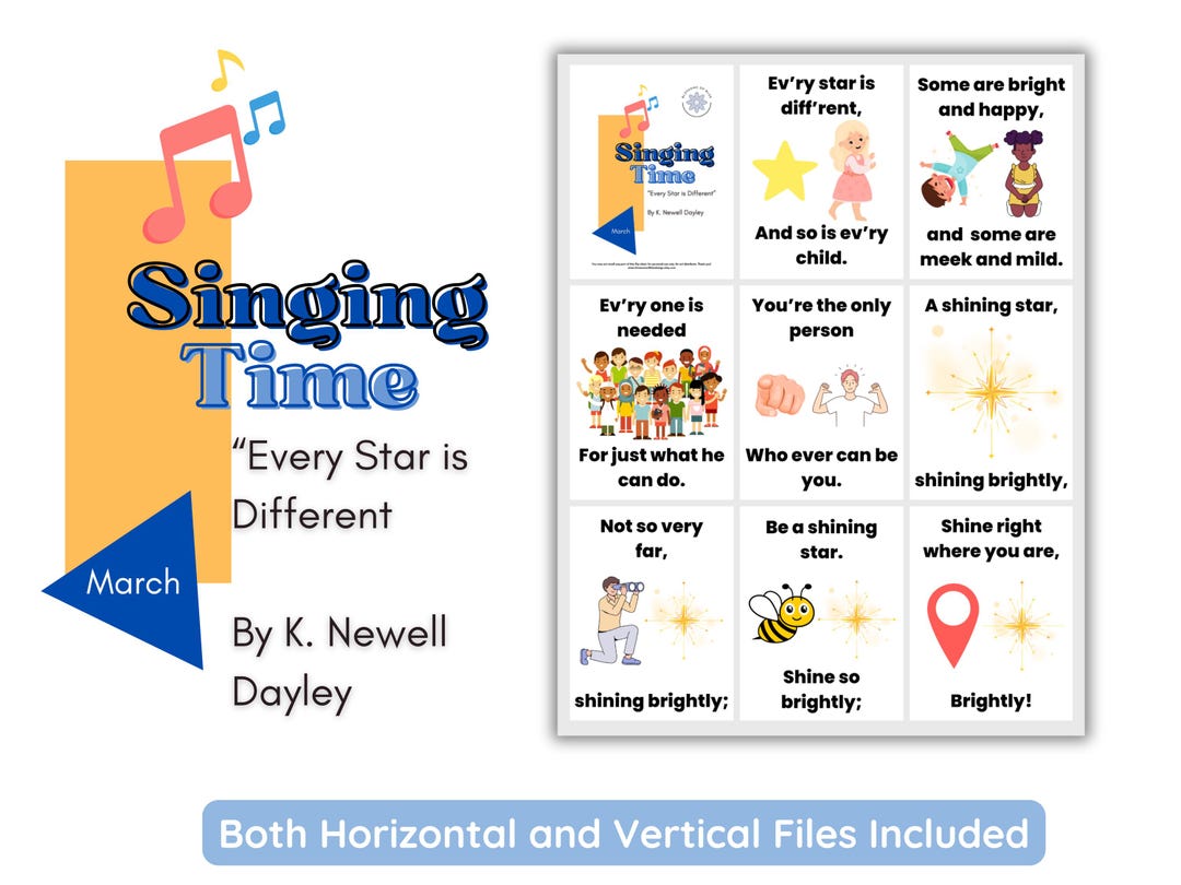 2025 LDS Singing Time Flip Chart: Every Star is Different (digital ...