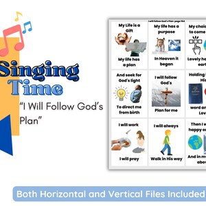 LDS Singing Time | I Will Follow God&#39;s Plan | Primary Music | Music Words Charts for Primary Come Follow Me New Testament