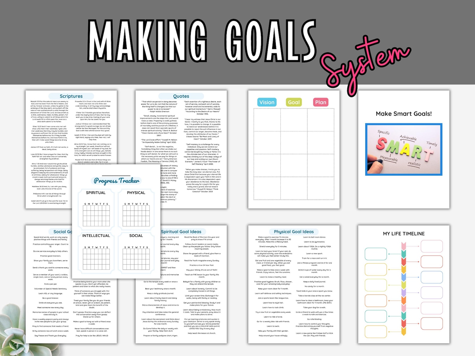 LDS Valiant Activities Binder and Articles of Faith Kit | Includes Goal ...
