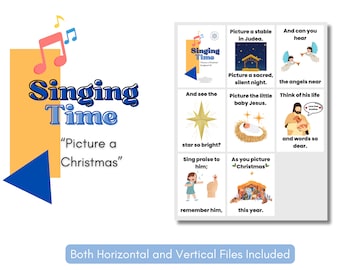 December LDS Singing Time | Picture a Christmas | Primary Music | Singing Time Flip Chart for Primary Come Follow Me | Song Visual Aides