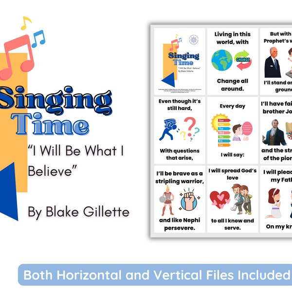 LDS Singing Time | I Will Be What I Believe Blake Gillette | Primary Music | Singing Time Flip Chart for Primary Come Follow Me | LDS