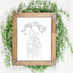 Good Shepherd Line Art | Relief Society Activity | Young Womens Activity | Activity Days | Watercolor a Jesus Drawing | Instant Download