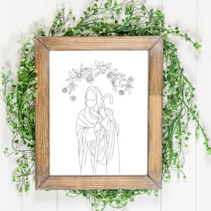 Guter Hirte Strichzeichnungen | Aktivitäten der Frauenhilfsvereinigung | Aktivität für junge Frauen | Aktivitätstage | Aquarell eine Jesus-Zeichnung | Sofortiger Download