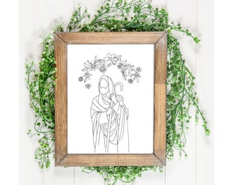 Good Shepherd Line Art | Relief Society Activity | Young Womens Activity | Activity Days | Watercolor a Jesus Drawing | Instant Download