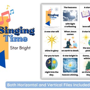 December LDS Singing Time | Star Bright | Primary Music | Singing Time Flip Chart for Primary Come Follow Me | Instant Download