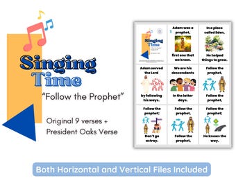 Follow the Prophet LDS Primary Singing Time Flip Chart (Digital Download)