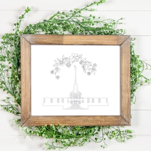 Atlanta Georgia Temple Line Art | Relief Society Activity | Young Womens Activity | Activity Days | Water color a Temple Drawing