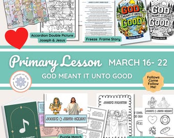 March 16-22 | Primary Lesson Helps | Come Follow Me Old Testament 2026 | Joseph God Meant it Unto Good | Fhe | Easy Lesson Prep