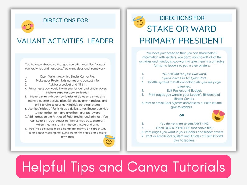 LDS Valiant Activities Binder and Articles of Faith Kit | Includes Goal ...