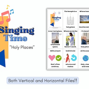 LDS Holy Places Singing Time Flip Chart: Primary Music Song Visuals (PDF Download