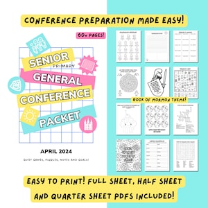 Senior Primary General Conference Packet April 2024 | LDS Coloring Pages for General Conference | Games, Activities, Coloring Pages