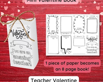 Mini Valentine Book Printable | Add Any Treat | Teacher Appreciation Valentine | Teacher Idea | Church Teacher Valentine | 2025