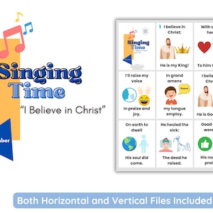 LDS Singing Time | I Believe in Christ | Primary Music | Singing Time Flip Chart for Primary Come Follow Me |Instant Download