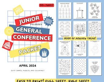 Junior Primary General Conference Packet April 2024 | LDS Coloring Pages for General Conference | Games, Activities, Coloring Pages