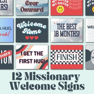 12 LDS Missionary Welcome Home Signs | Homecoming Airport Posters | LDS Missionary Print | Returned Missionary Airport Signs | Printable