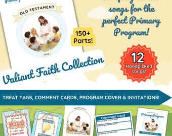 2026 Primary Program Perfect Picks: Valiant Faith Collection | Primary Program Script | Invitations + Ward Program and More Digital Download
