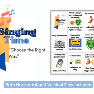 LDS Singing Time | Choose the Right Way | Singing Time Flip Chart for Primary Come Follow Me | Chorister LDS | Song Visuals