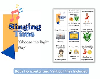 LDS Primary Singing Time: Choose the Right Way Flip Chart (Digital Product)