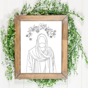 Dessin au trait Jésus | Activité de la Société de Secours | Activité pour jeunes femmes | Journées d'activités | Aquarelle d'un dessin de Jésus | Téléchargement instantané