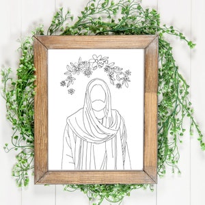 Jesus Line Art | Relief Society Activity | Young Womens Activity | Activity Days | Water color a Jesus Drawing | Instant Download