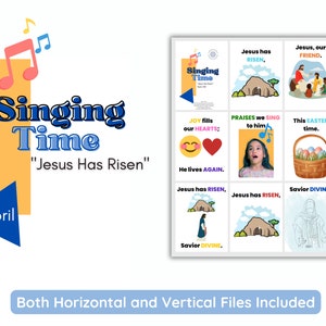 April 2023 LDS Singing Time | Jesus Has Risen | Primary Music | Singing Time Flip Chart For Primary Come Follow Me | Instant Download