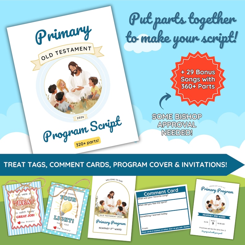 2026 Old Testament Primary Program Script: Customizable LDS Presentation Kit (Digital Download) image 1