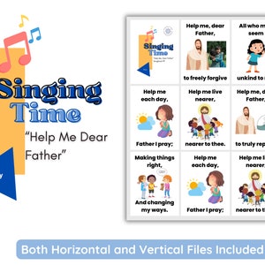 LDS Singing Time | Help Me Dear Father| Primary Music | Singing Time Flip Chart for Primary Come Follow Me | Instant Download