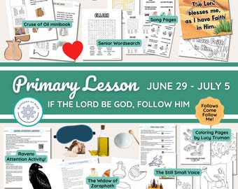 June 29 - July 5 | Primary Lesson Helps | Come Follow Me Old Testament 2026 | Elijah Widow of Zaraphath | Fhe | Easy Lesson Prep