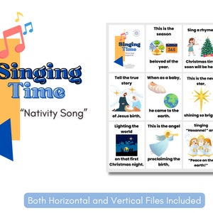 December LDS Singing Time | Nativity Song | Primary Music | Singing Time Flip Chart for Primary Come Follow Me | Song Visual aide | instant