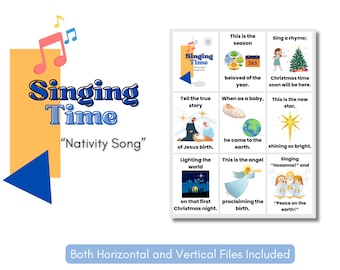 December LDS Singing Time | Nativity Song | Primary Music | Singing Time Flip Chart for Primary Come Follow Me | Song Visual aide | instant