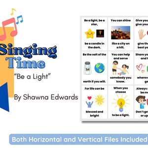 LDS Singing Time | Be a Light By Shawna Edwards | Primary Music | Singing Time Flip Chart for Primary Come Follow Me | LDS | BOM 2024