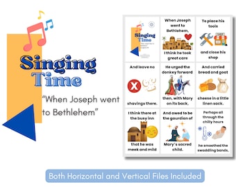 December LDS Singing Time | When Joseph Went to Bethlehem | Primary Music | Singing Time Flip Chart for Primary Come Follow Me | Song Visual