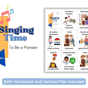 2025 LDS Singing Time | To Be a Pioneer | Singing Time Flip Chart for Primary Come Follow Me | Chorister LDS | Instant Download