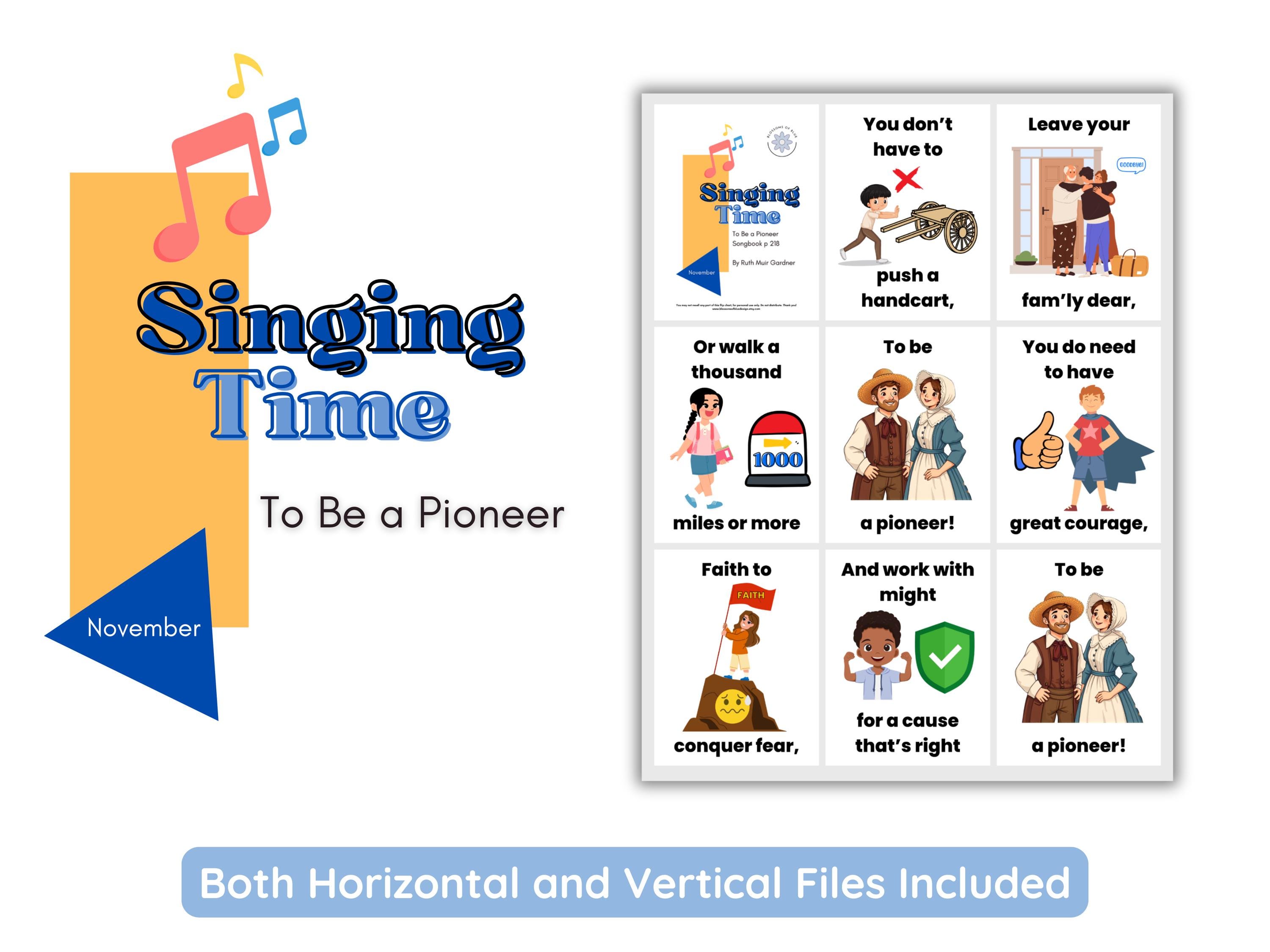 2025 LDS Singing Time | To Be a Pioneer | Singing Time Flip Chart for Primary Come Follow Me | Chorister LDS | Instant Download