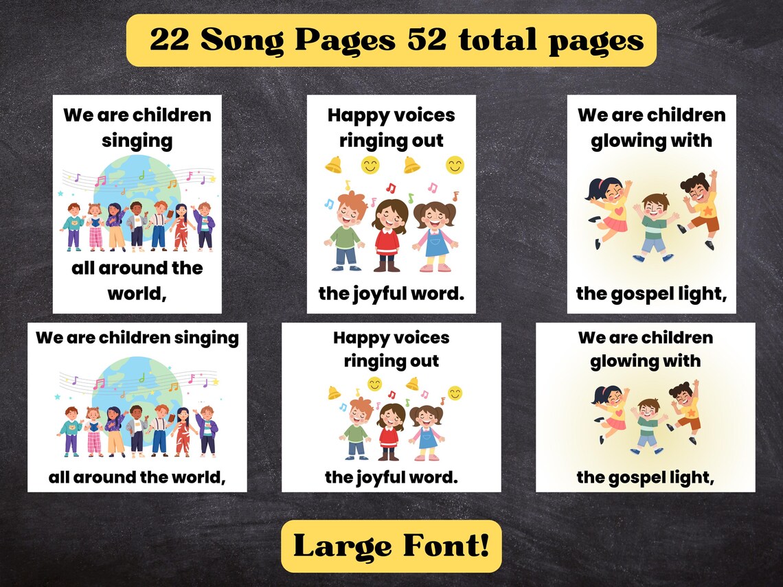 LDS Singing Time Flip Chart Holding Hands Around the World (digital